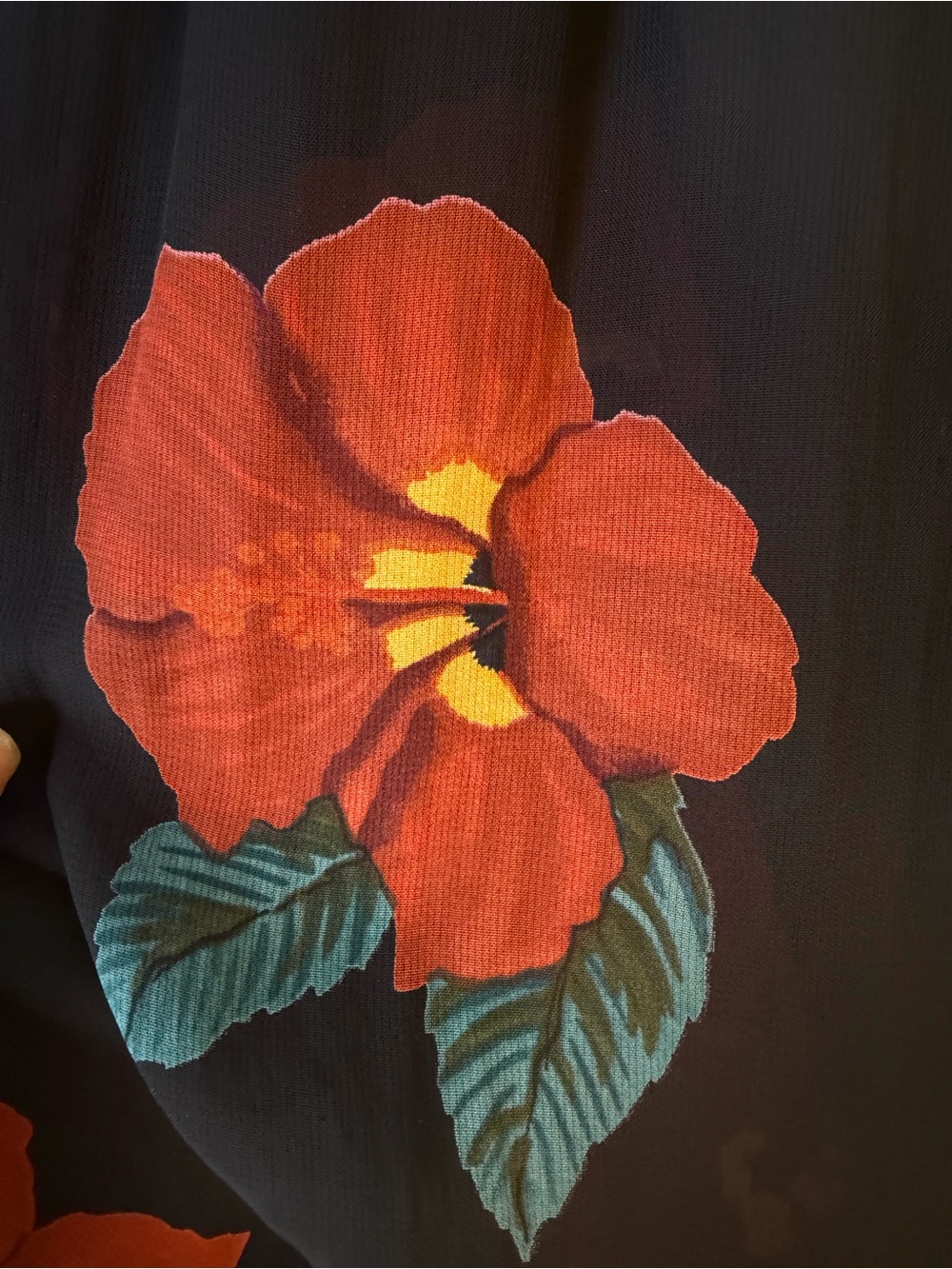 Carole Little Black Floral Side Tie Top - Picture 4 of 10